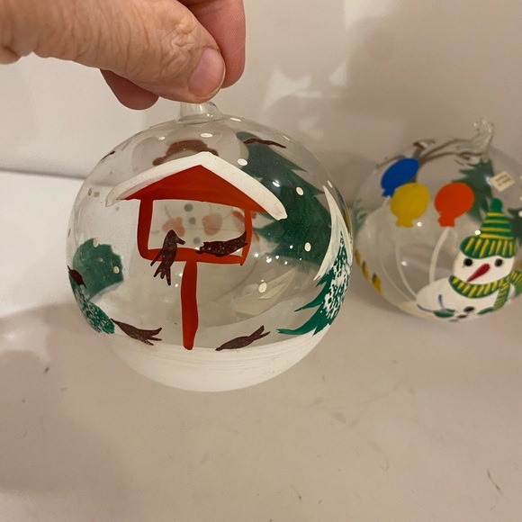 Set of 2 Hand Painted Blown Glass Ornaments (DP) - Picture 6 of 14